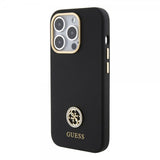Guess iPhone 15 Pro Max Cover Liquid Silicone Metal Logo Sort