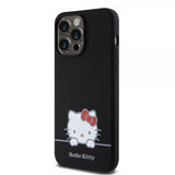 Hello Kitty iPhone 15 Pro Max Cover Flydende Silikone Sort