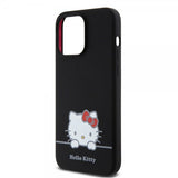 Hello Kitty iPhone 15 Pro Max Cover Flydende Silikone Sort