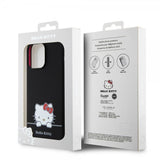 Hello Kitty iPhone 15 Pro Max Cover Flydende Silikone Sort