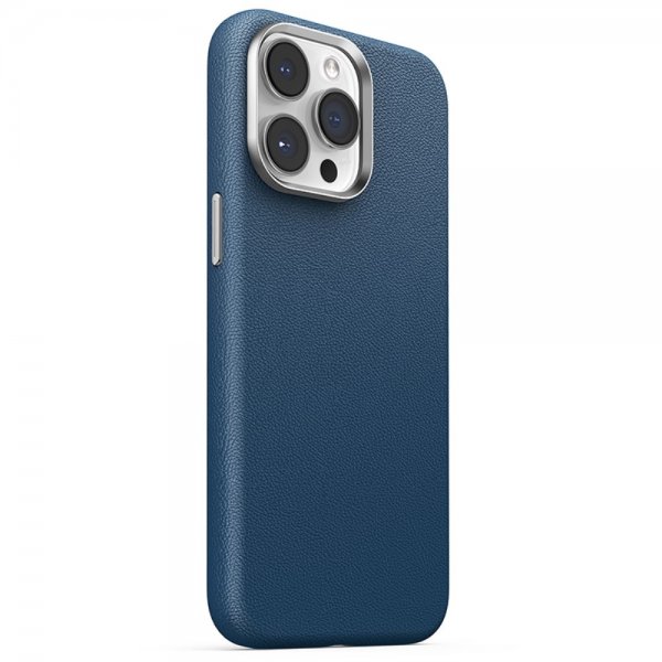 Joyroom iPhone 15 Pro Max Cover Litchi Pattern Series MagSafe Blå