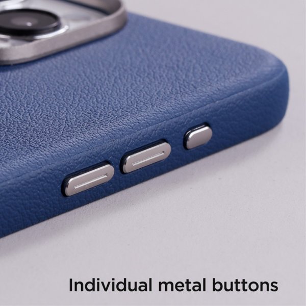 Joyroom iPhone 15 Pro Max Cover Litchi Pattern Series MagSafe Blå