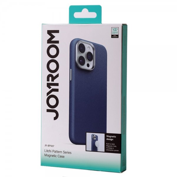 Joyroom iPhone 15 Pro Max Cover Litchi Pattern Series MagSafe Grå