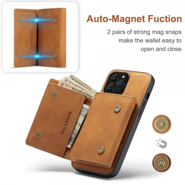 Dg.Ming iPhone 15 Pro Max Cover M1 Series Aftagelig Kortholder Brun