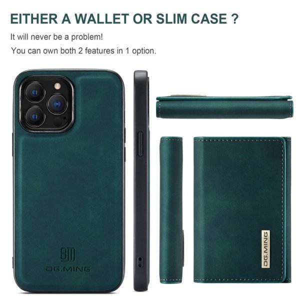 Dg.Ming iPhone 15 Pro Max Cover M1 Series Aftagelig Kortholder Grøn