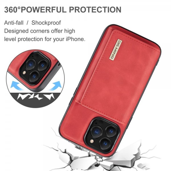 Dg.Ming iPhone 15 Pro Max Cover M1 Series Aftagelig Kortholder Rød