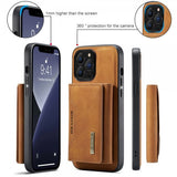 Dg.Ming iPhone 15 Pro Max Cover M2 Series Aftagelig Kortholder Brun