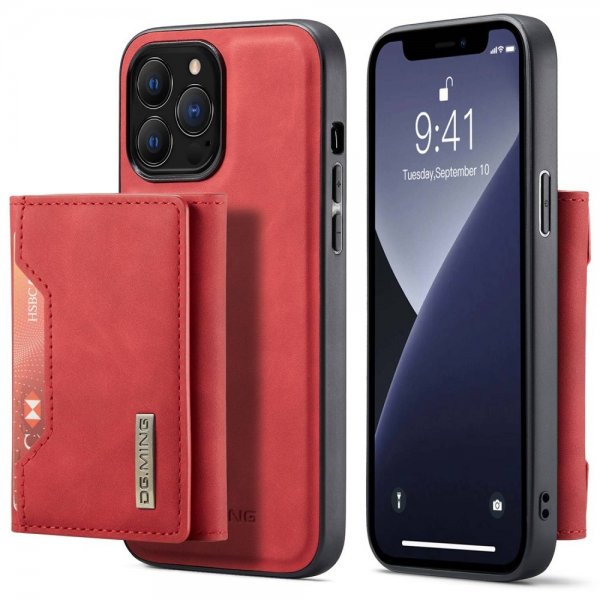 Dg.Ming iPhone 15 Pro Max Cover M2 Series Aftagelig Kortholder Rød