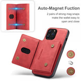 Dg.Ming iPhone 15 Pro Max Cover M2 Series Aftagelig Kortholder Rød