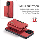 Dg.Ming iPhone 15 Pro Max Cover M2 Series Aftagelig Kortholder Rød