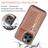 Dg.Ming iPhone 15 Pro Max Cover M3 Series Aftagelig Kortholder Glitter Rosaguld