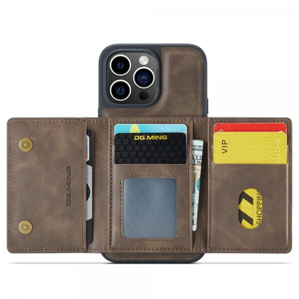 Dg.Ming iPhone 15 Pro Max Cover M5-serie Aftagelig Kortholder Kaffe