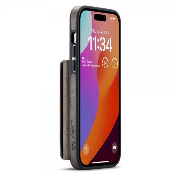 Dg.Ming iPhone 15 Pro Max Cover M5-serie Aftagelig Kortholder Kaffe