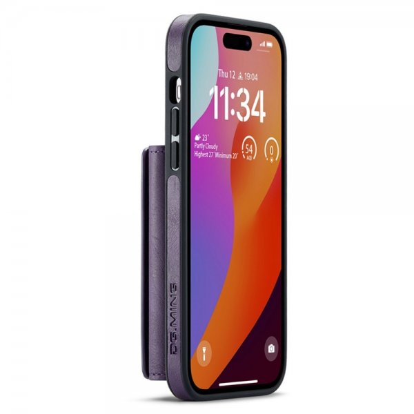 Dg.Ming iPhone 15 Pro Max Cover M5-serie Aftagelig Kortholder Lilla