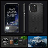 Spigen iPhone 15 Pro Max Cover Mag Armor MagFit Mat Sort