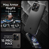 Spigen iPhone 15 Pro Max Cover Mag Armor MagFit Mat Sort
