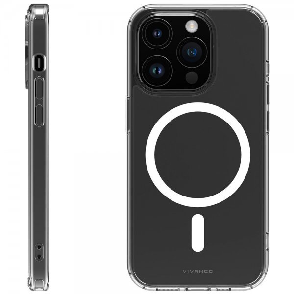 Vivanco iPhone 15 Pro Max Cover Mag Steady Transparent