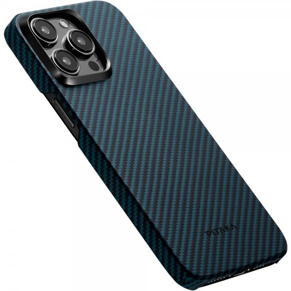 Pitaka iPhone 15 Pro Max Cover MagEZ Case 4 Sort/Blå Twill