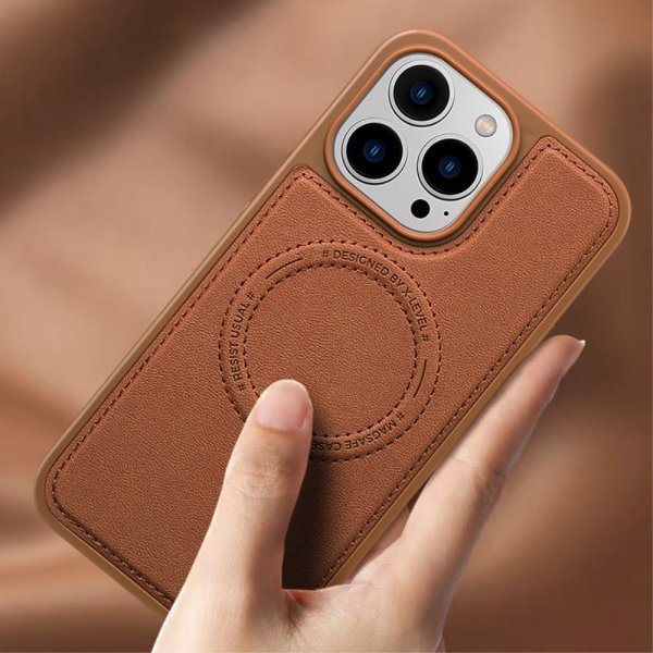 X-Level iPhone 15 Pro Max Cover MagSafe Denim Jakke Brun