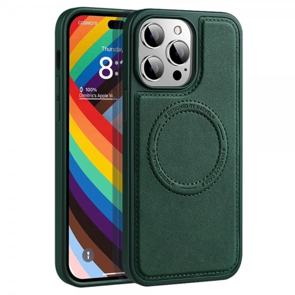 X-Level iPhone 15 Pro Max Cover MagSafe Denim Jacket Grøn