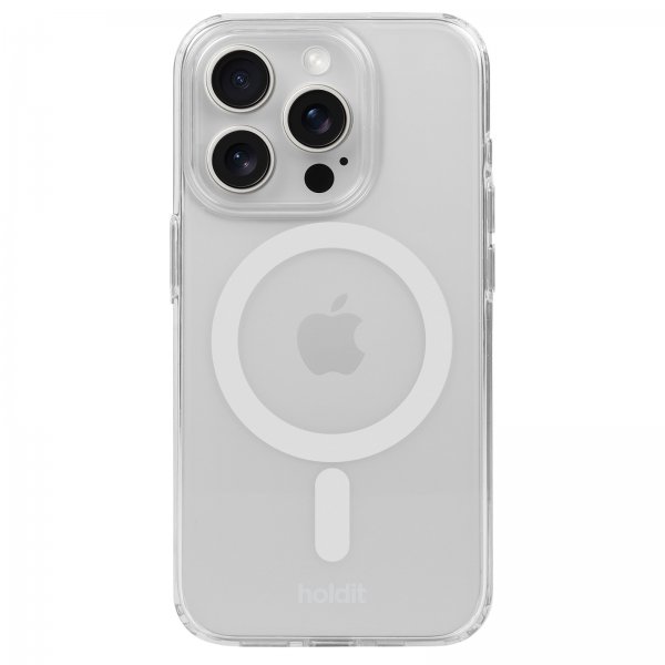 holdit iPhone 15 Pro Max Skal MagSafe Cover Hvid Transparent