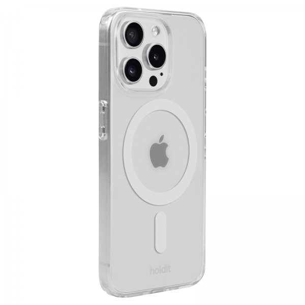 holdit iPhone 15 Pro Max Skal MagSafe Cover Hvid Transparent
