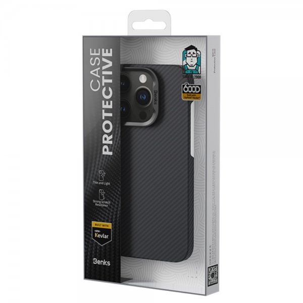 Benks iPhone 15 Pro Max Cover MagSafe Kevlar Sort