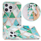 iPhone 15 Pro Max Cover Marmormønster Grøn Hvid