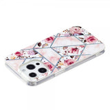 iPhone 15 Pro Max Cover Marmormønster Roser Pink