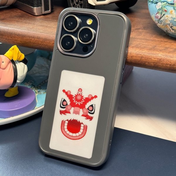 iPhone 15 Pro Max Cover med Indbygget Display E Ink Case Sort