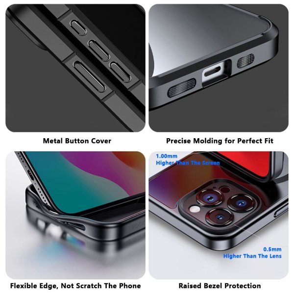 iPhone 15 Pro Max Cover med Indbygget Display E Ink Case Sort