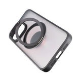 Rvelon iPhone 15 Pro Max Cover Roterbart MagSafe Stativ Mat Sort