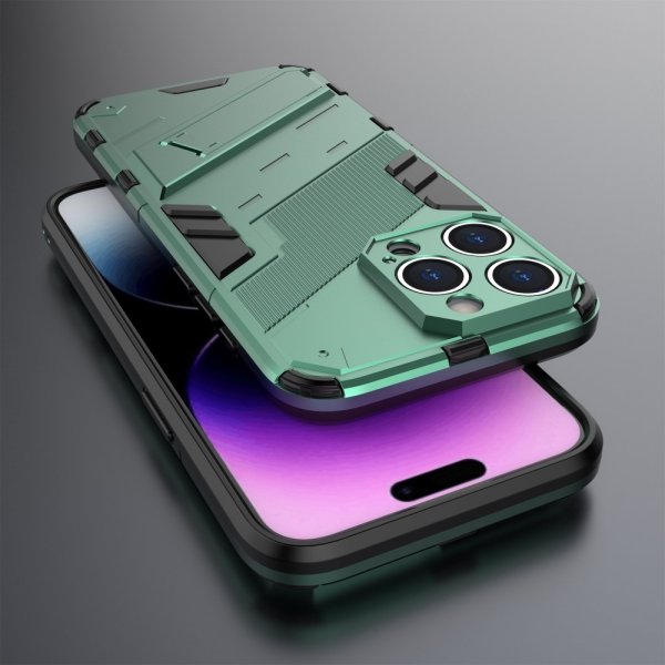 iPhone 15 Pro Max Cover med Stander Grøn
