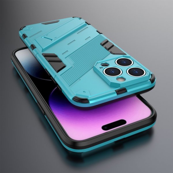 iPhone 15 Pro Max Cover med Stativ Lyseblå