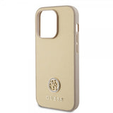 Guess iPhone 15 Pro Max Cover Metal Logo Rhinsten Guld