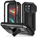 R-JUST iPhone 15 Pro Max Cover Metal Stødsikker Kamerabeskyttelse Sort