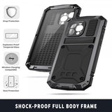 R-JUST iPhone 15 Pro Max Cover Metal Stødsikkert Sort