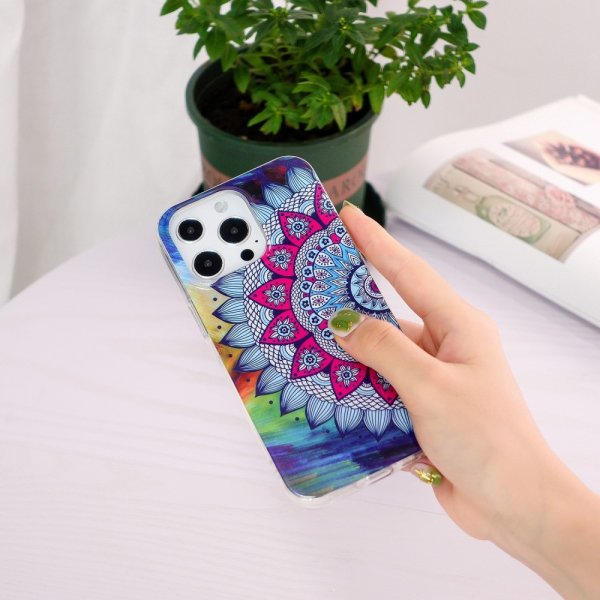 iPhone 15 Pro Max Cover Motiv Blå Mandala