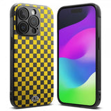 Ringke iPhone 15 Pro Max Cover Onyx Design Checkerboard Yellow