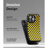 Ringke iPhone 15 Pro Max Cover Onyx Design Checkerboard Yellow