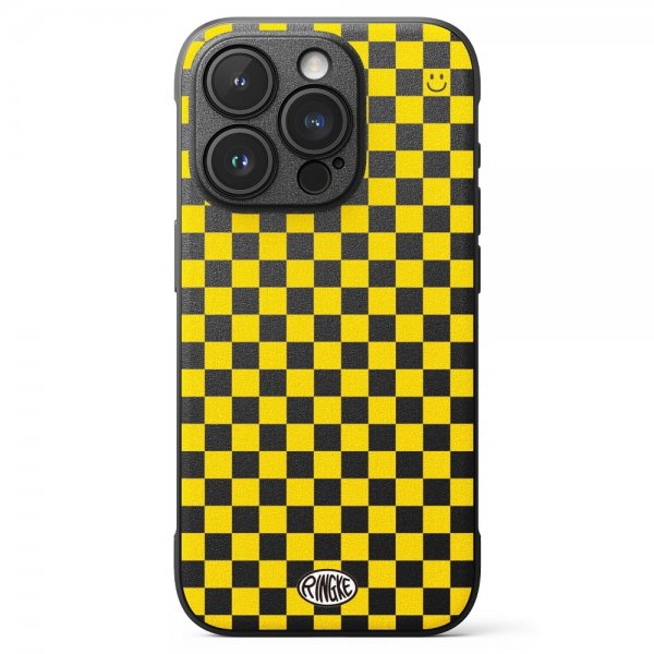 Ringke iPhone 15 Pro Max Cover Onyx Design Checkerboard Yellow