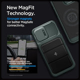 Spigen iPhone 15 Pro Max Cover Optik Armor MagFit Abyss Green