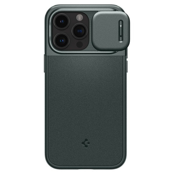 Spigen iPhone 15 Pro Max Cover Optik Armor MagFit Abyss Green