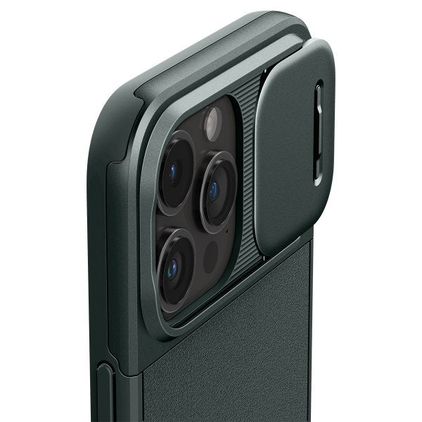 Spigen iPhone 15 Pro Max Cover Optik Armor MagFit Abyss Green