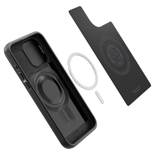 Spigen iPhone 15 Pro Max Cover Optik Armor MagFit Sort