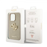 Guess iPhone 15 Pro Max Cover Perforated Glitter Guld