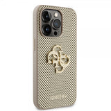 Guess iPhone 15 Pro Max Cover Perforated Glitter Guld