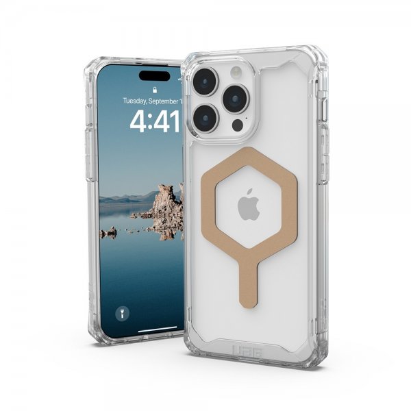 Urban Armor Gear (UAG) iPhone 15 Pro Max Cover Plyo MagSafe Ice Guld