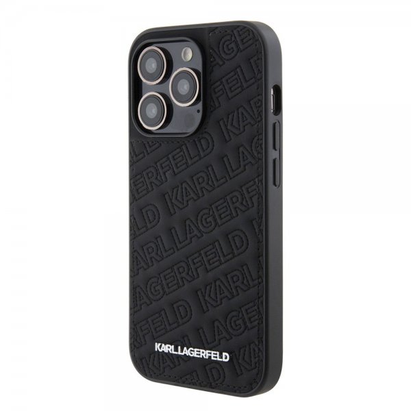 Karl Lagerfeld iPhone 15 Pro Max Cover Quilted K Pattern Sort