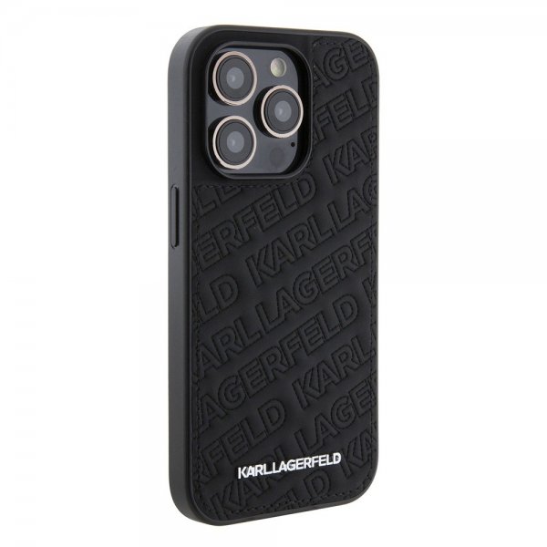 Karl Lagerfeld iPhone 15 Pro Max Cover Quilted K Pattern Sort